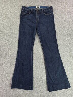 PAIGE Fiona Dark Indigo Flare Jeans Sz 31 Y2K